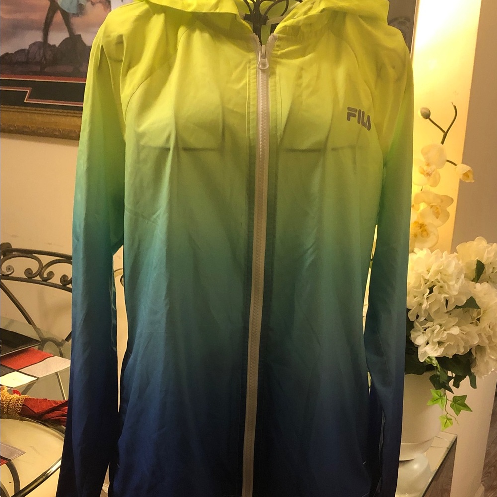 Fila Women's Ombre Jacket - Lime and Navy